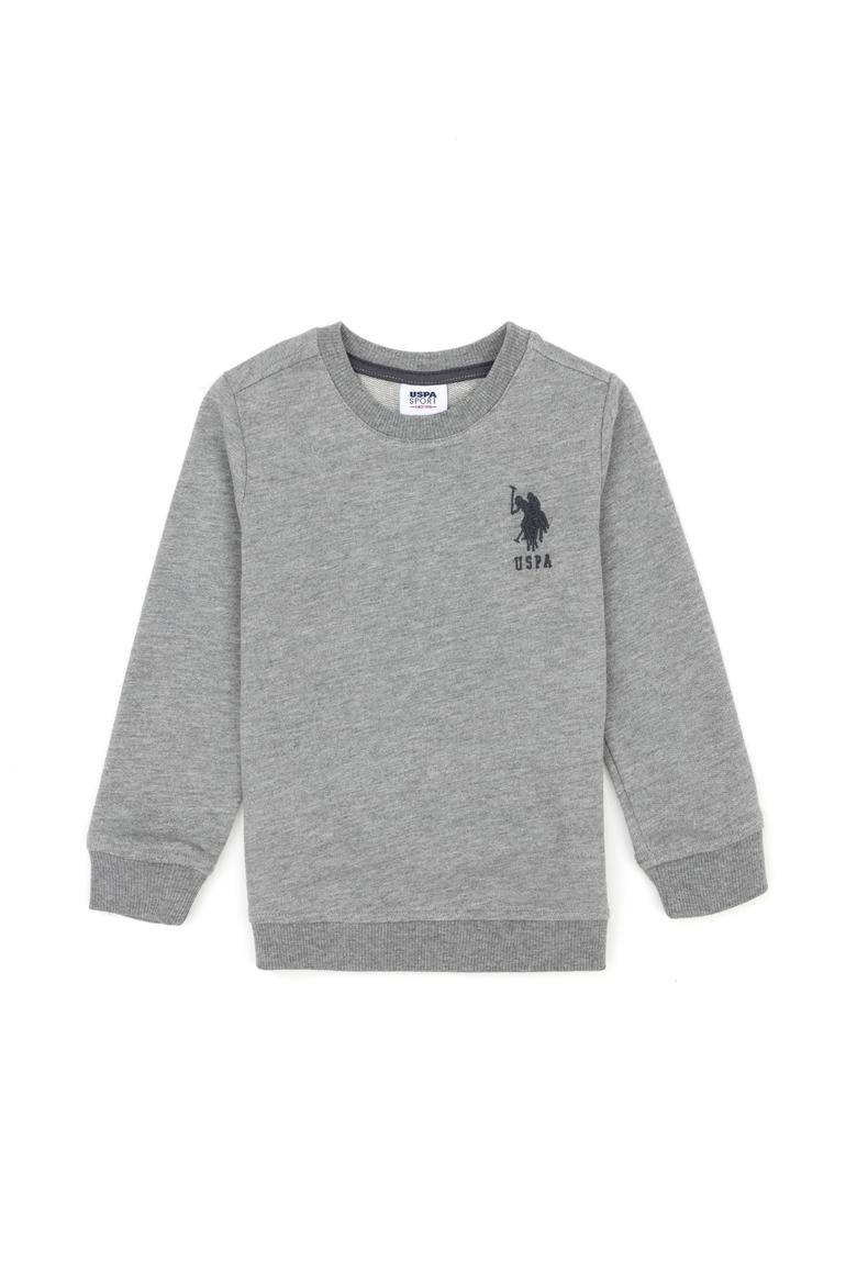 Erkek Çocuk Gri Melanj Basic Bisiklet Yaka Sweatshirt / U.S. POLO ASSN.